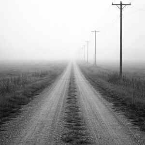 Black and White Rural Road Art Print Photo 8x10 Glossy